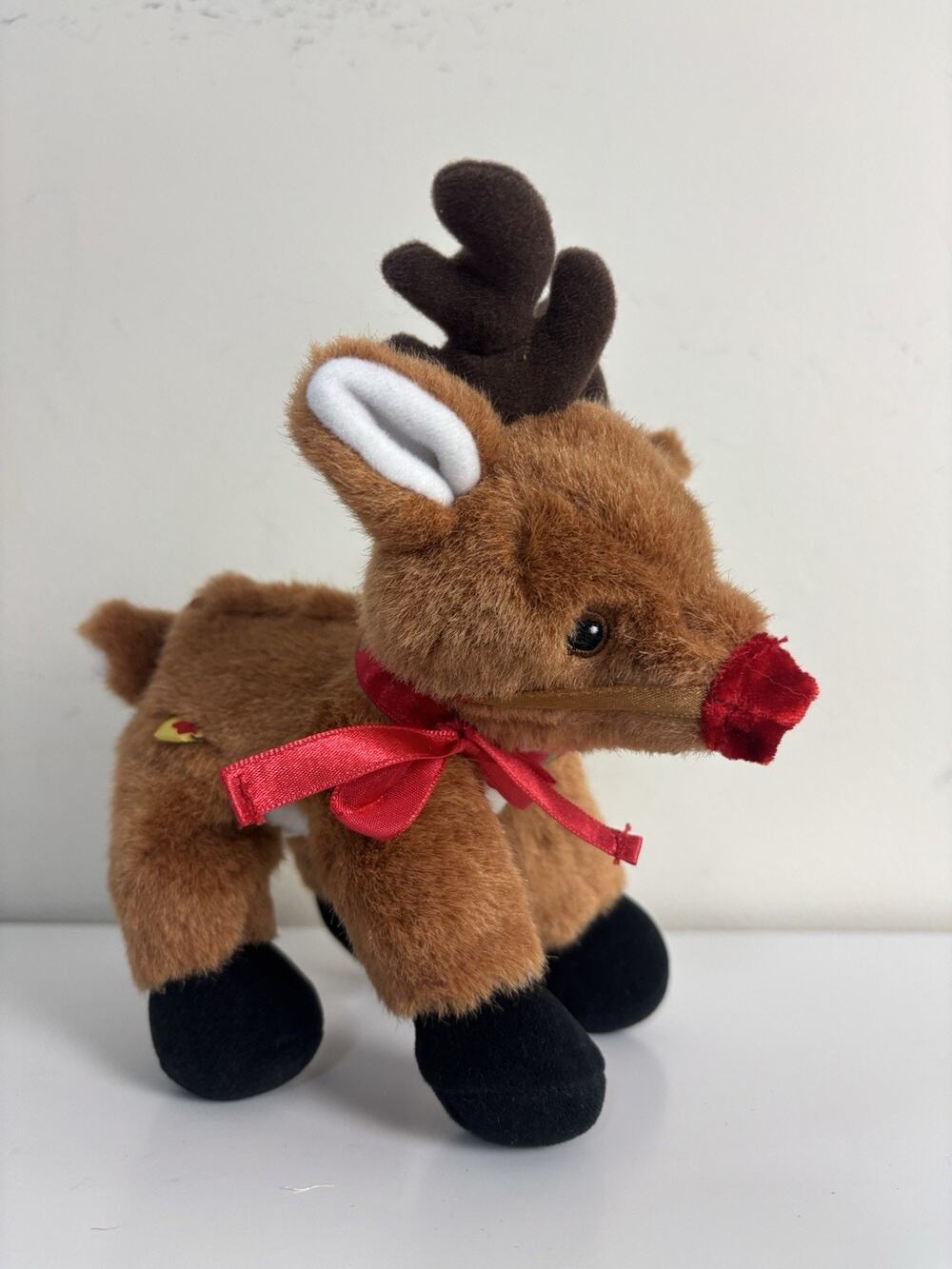 Build-A-Bear 2005 Holiday Reindeer Plush 7” Red Nose Christmas MPN 08103